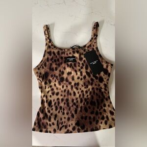 LTD ED & Sold Out: Skims x Dolce&Gabbana - Cotton Rib Scoop Tank in Leopard
